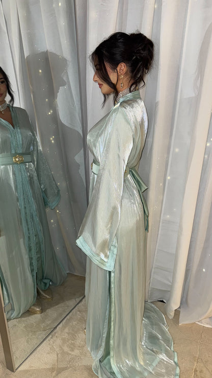 Takchita Organza vert d'eau