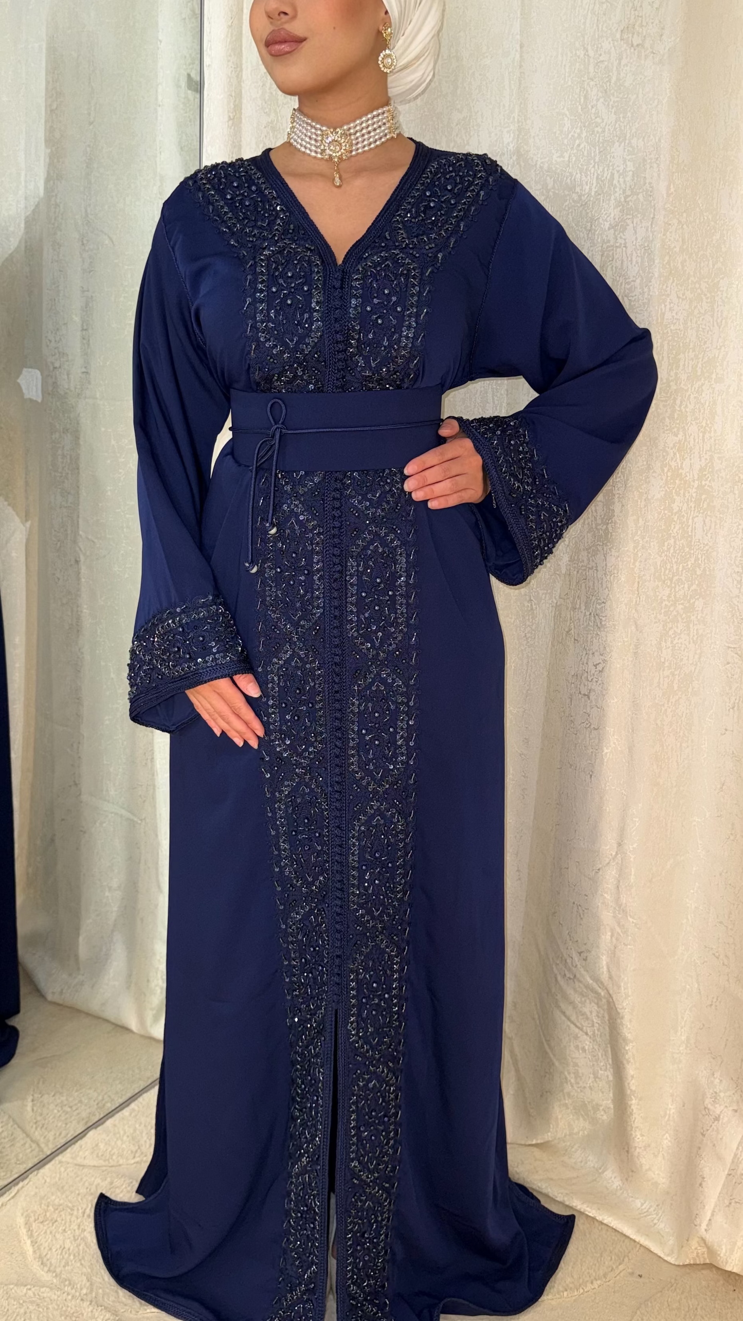 Caftan Bling bleu loc