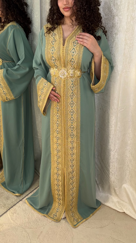 Caftan Tarz vert d'eau